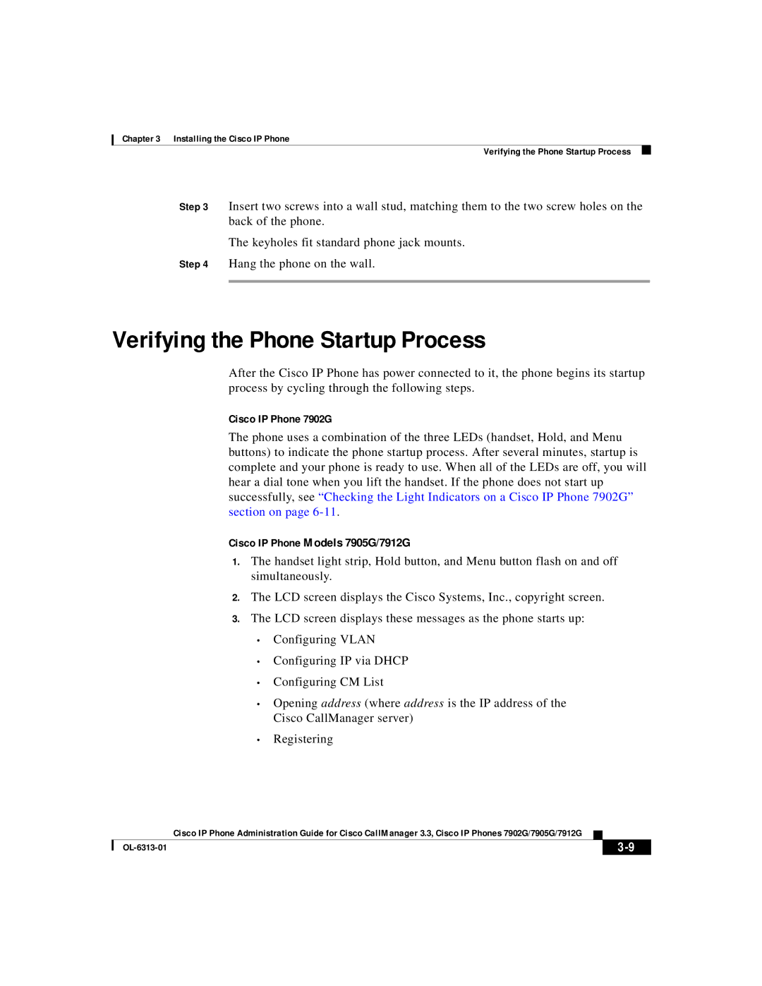 Cisco Systems 7905G, 7912G manual Verifying the Phone Startup Process, Cisco IP Phone 7902G 