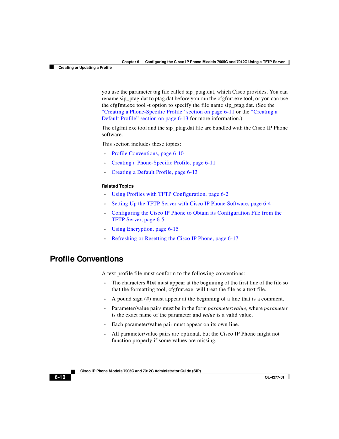 Cisco Systems 7905G, 7912G manual Profile Conventions 