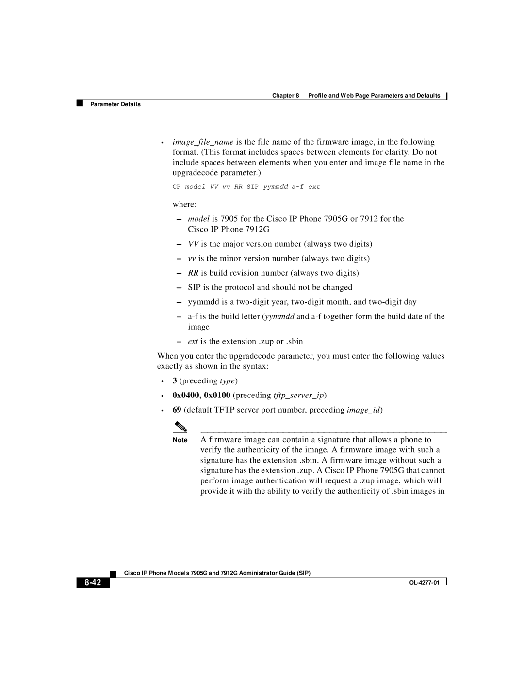 Cisco Systems 7905G, 7912G manual 0x0400, 0x0100 preceding tftpserverip 