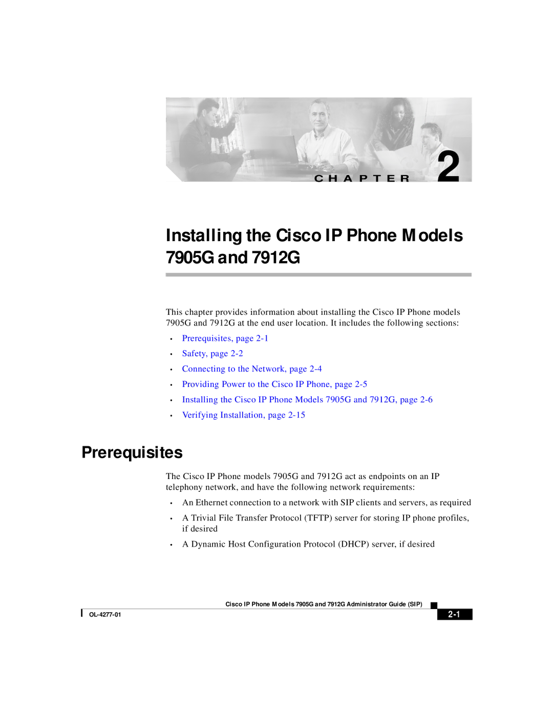 Cisco Systems manual Installing the Cisco IP Phone Models 7905G and 7912G, Prerequisites 