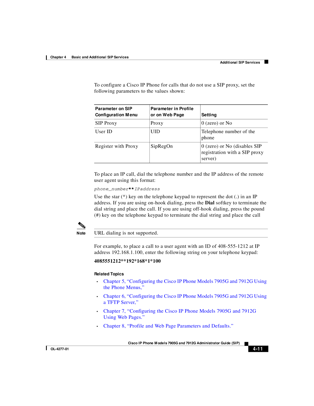 Cisco Systems 7912G, 7905G manual Uid, Related Topics 