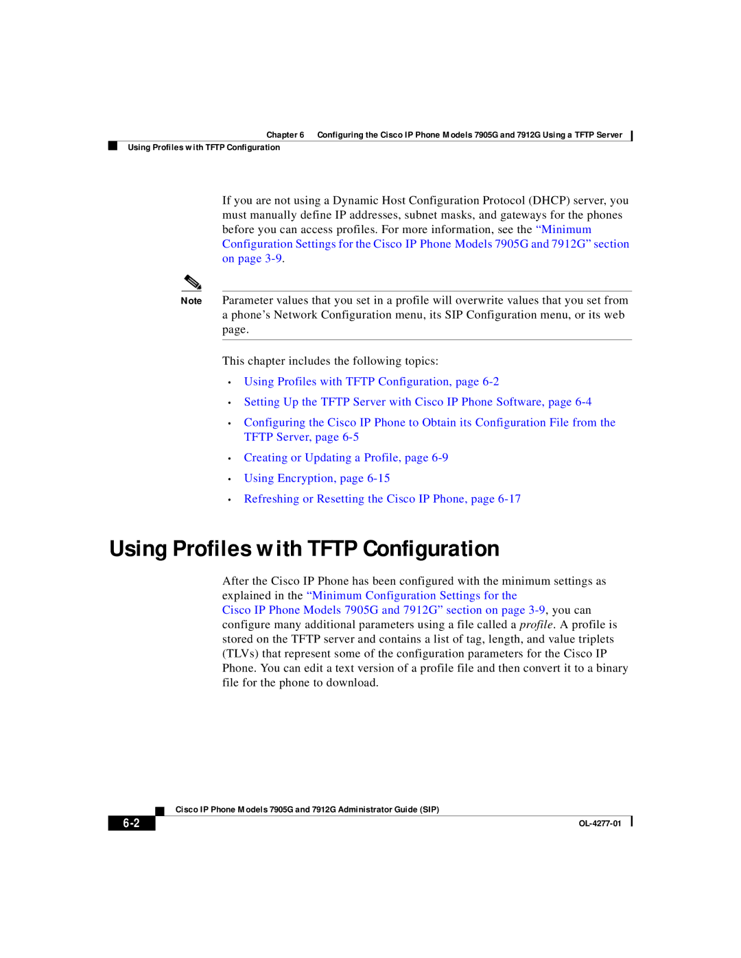 Cisco Systems 7905G, 7912G manual Using Profiles with Tftp Configuration 