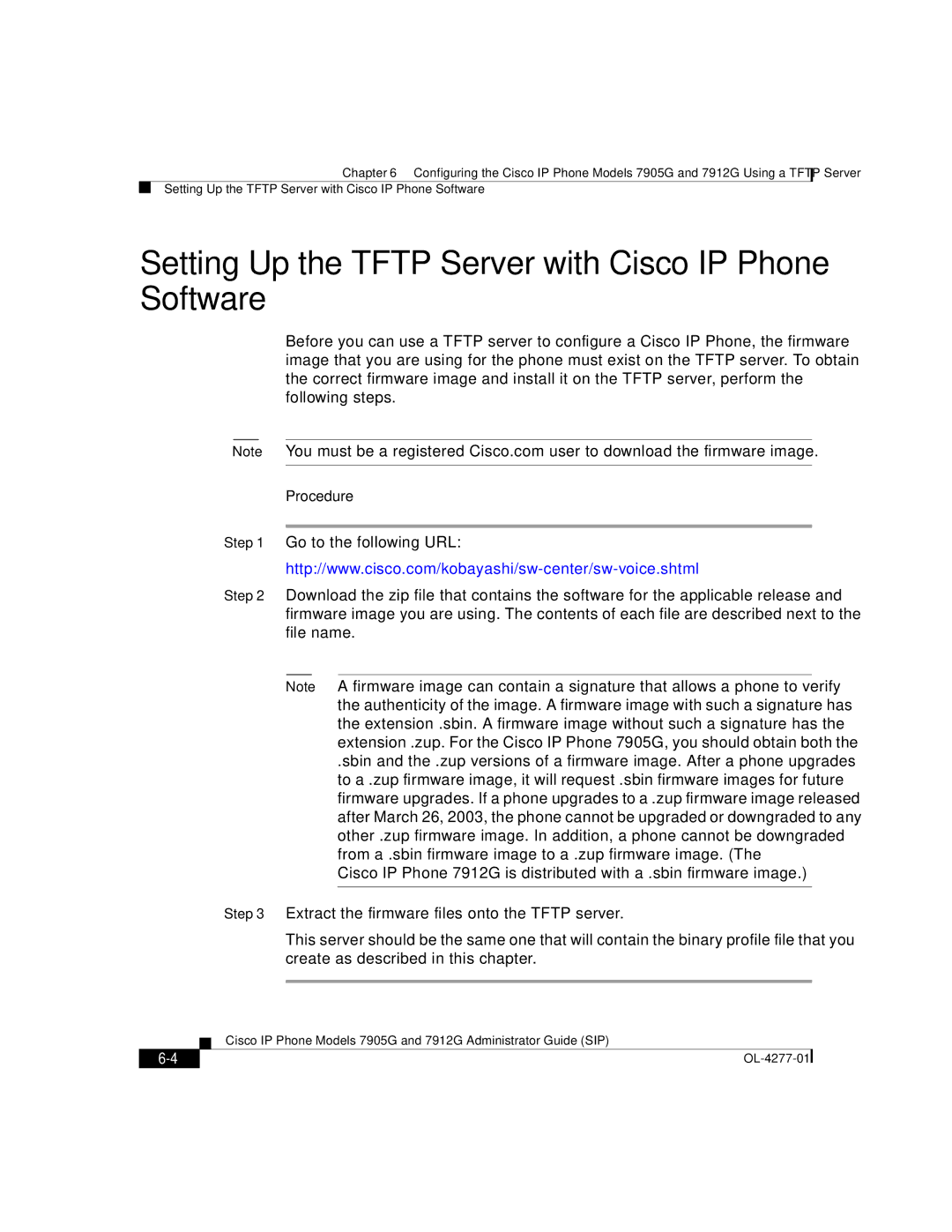 Cisco Systems 7905G, 7912G manual Setting Up the Tftp Server with Cisco IP Phone Software, Procedure 