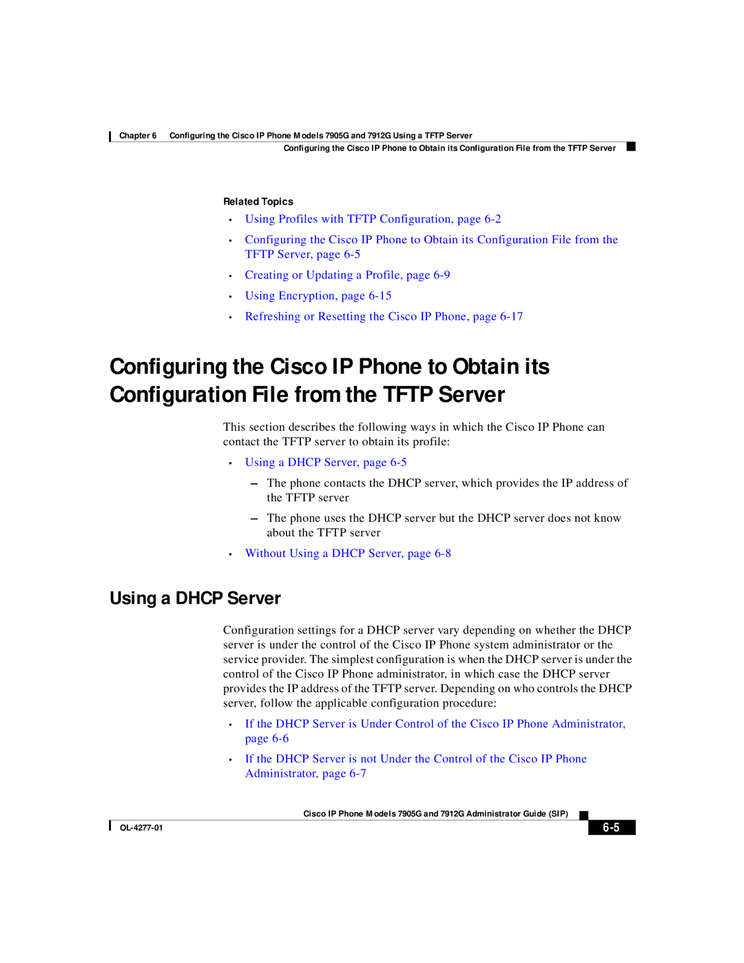 Cisco Systems 7912G, 7905G manual Using a Dhcp Server 