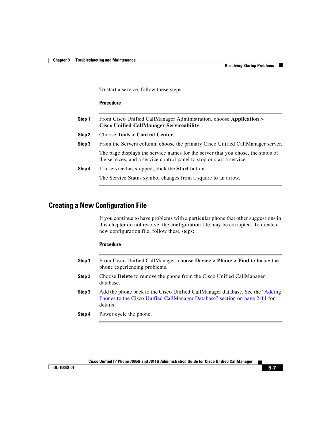 Cisco Systems 7911G, 7906G manual Creating a New Configuration File 