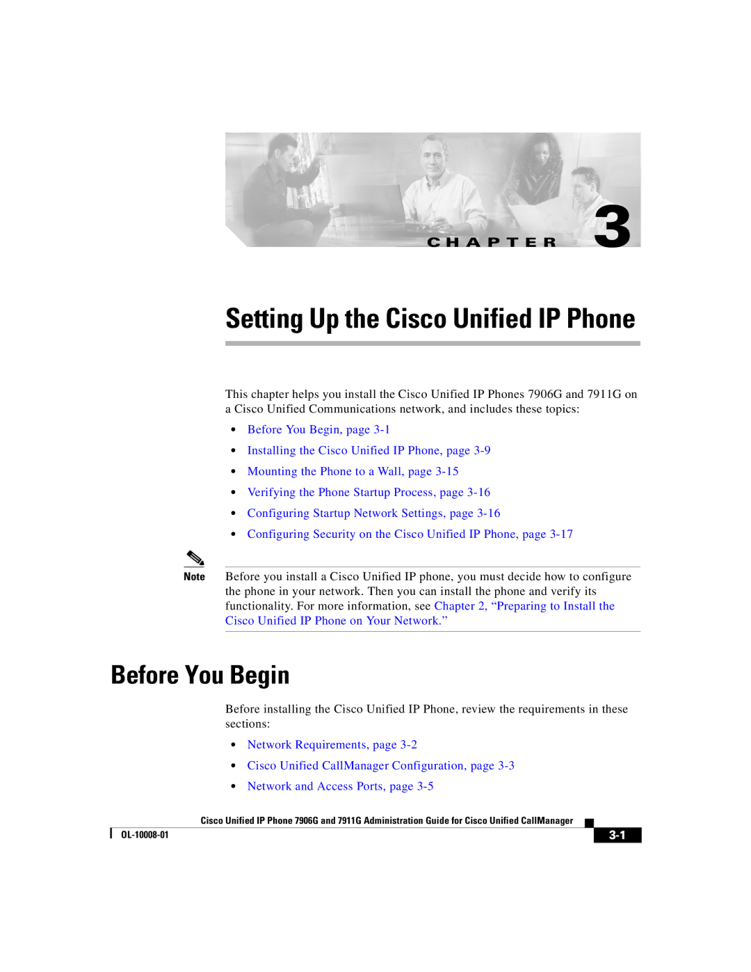 Cisco Systems 7911G, 7906G manual Before You Begin, Setting Up the Cisco Unified IP Phone 