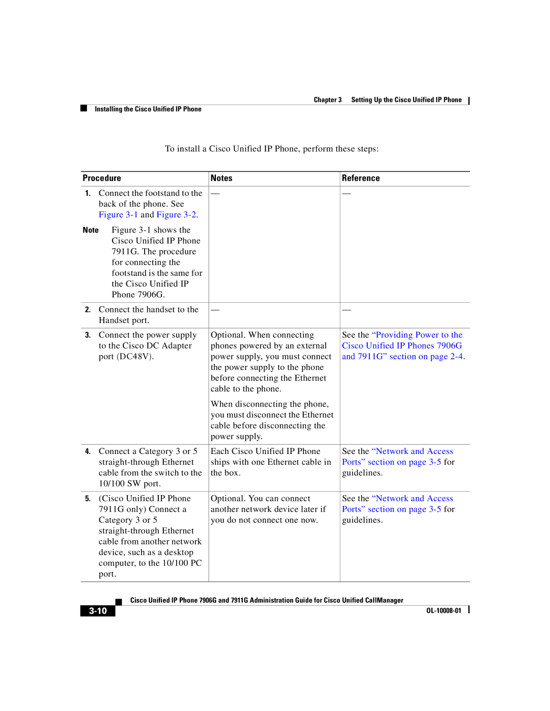 Cisco Systems 7906G, 7911G manual Procedure Reference 