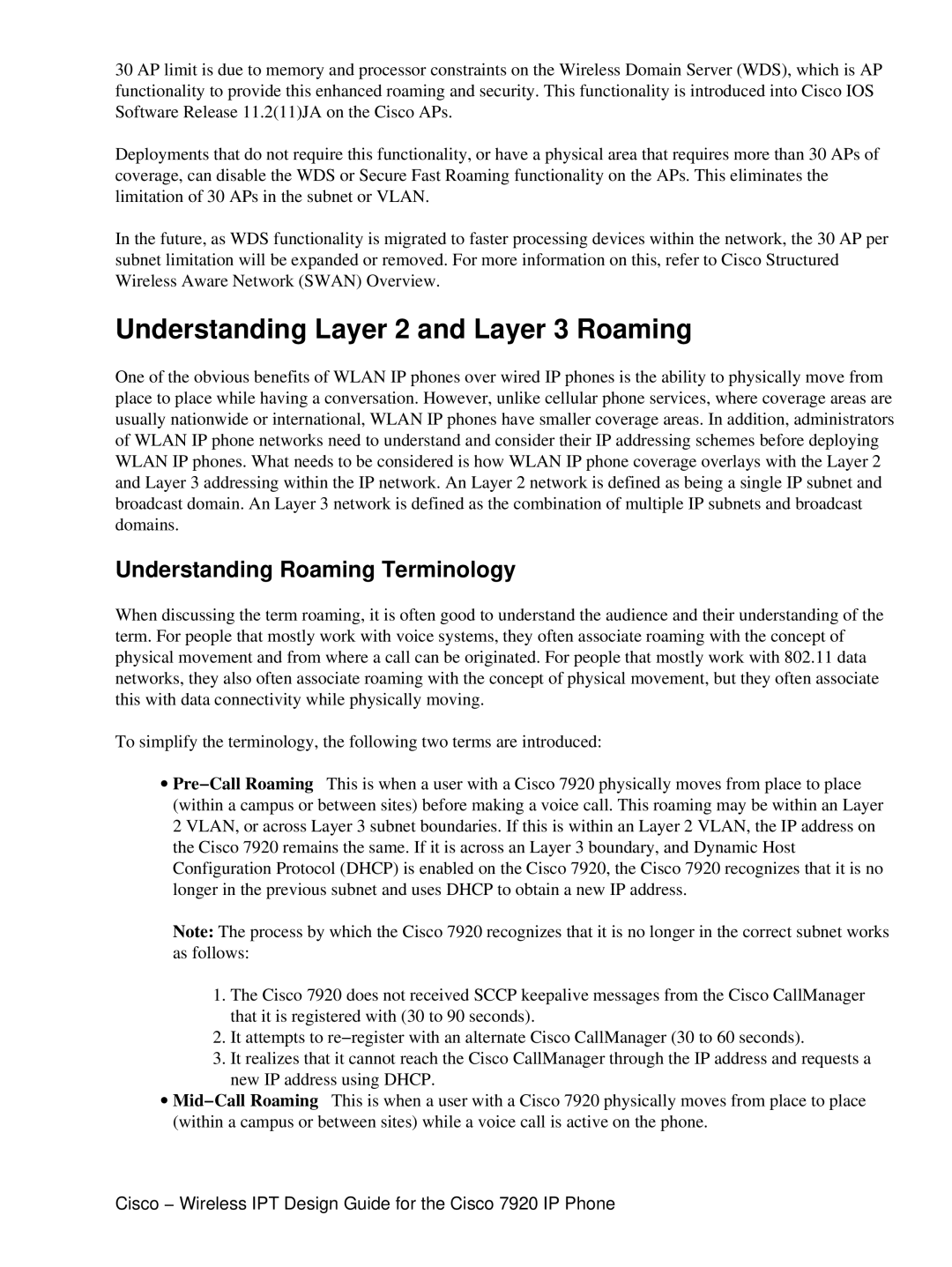 Cisco Systems 7920 IP manual Understanding Layer 2 and Layer 3 Roaming, Understanding Roaming Terminology 