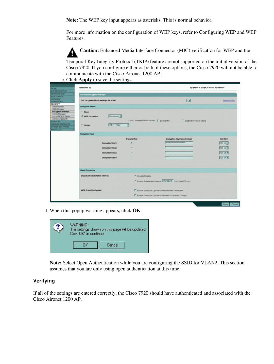 Cisco Systems 7920 appendix Verifying 