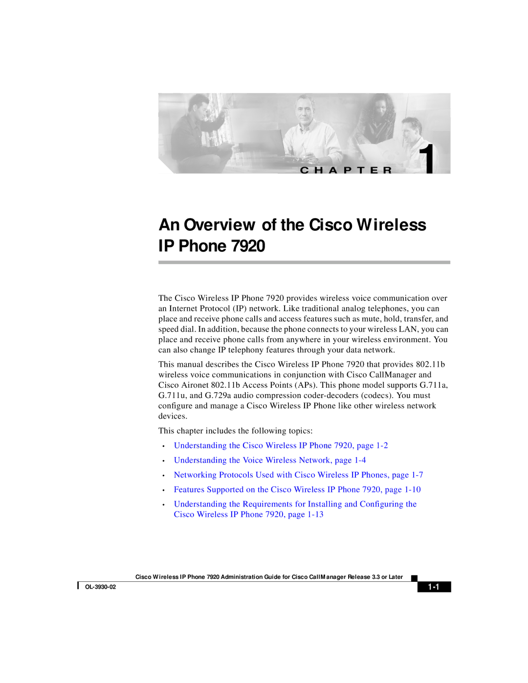 Cisco Systems 7920 manual An Overview of the Cisco Wireless IP Phone 