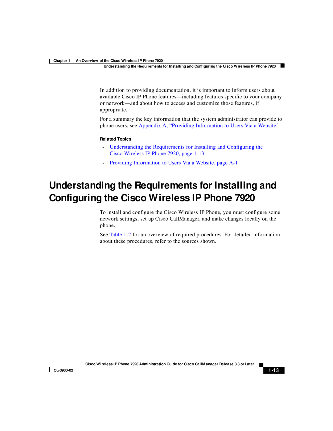 Cisco Systems 7920 manual An Overview of the Cisco Wireless IP Phone 