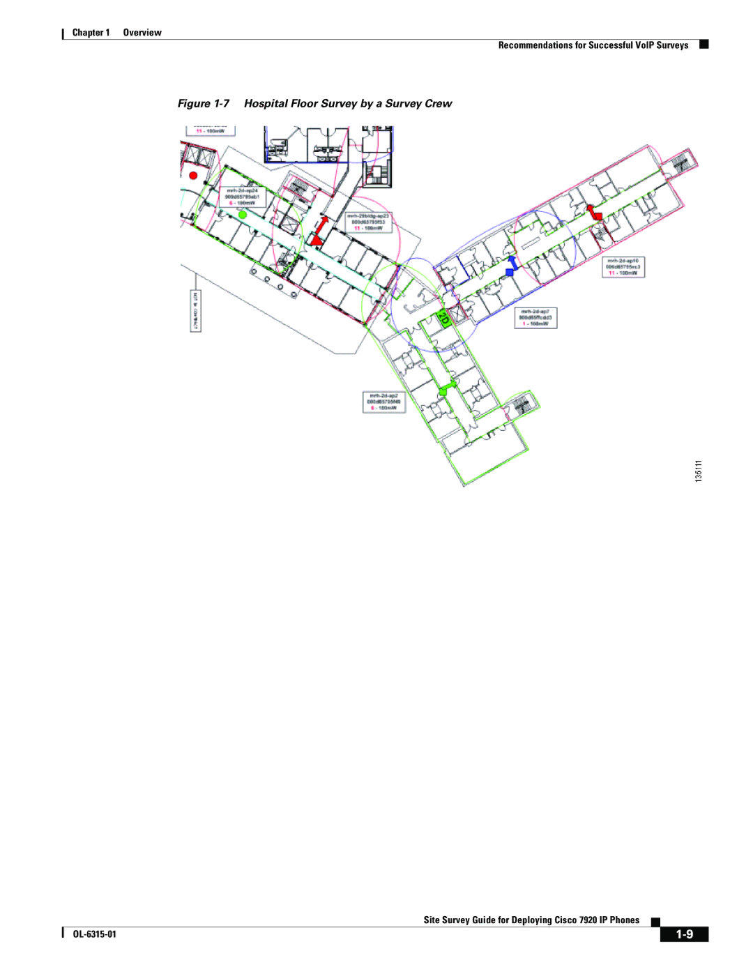 Cisco Systems 7920 manual Hospital Floor Survey by a Survey Crew 