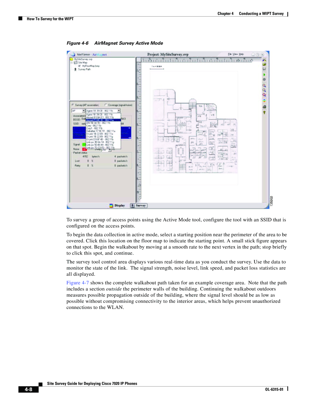 Cisco Systems 7920 manual AirMagnet Survey Active Mode 