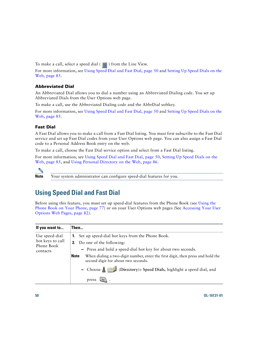 Cisco Systems 7921G manual Using Speed Dial and Fast Dial, Abbreviated Dial 