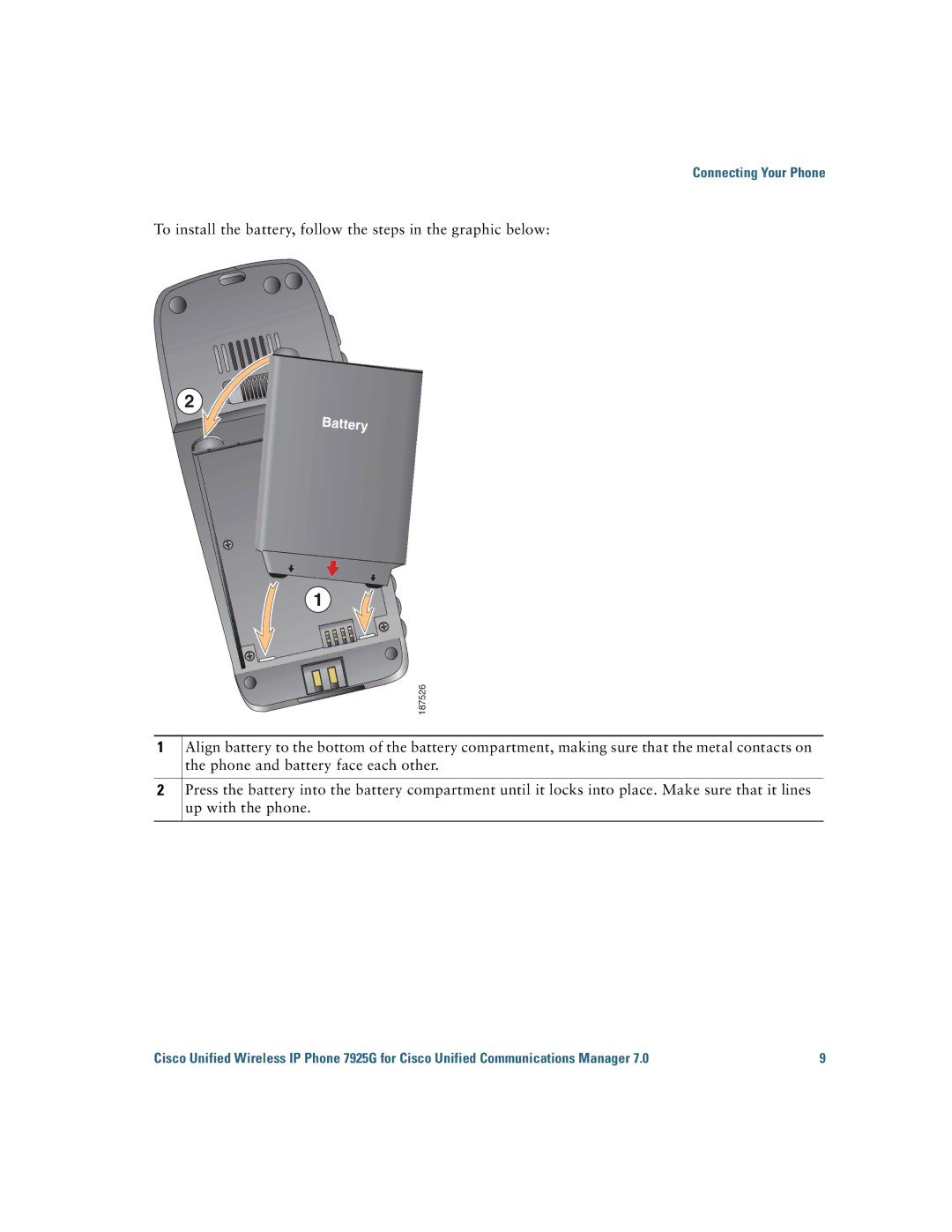 Cisco Systems 7925G manual 187526 