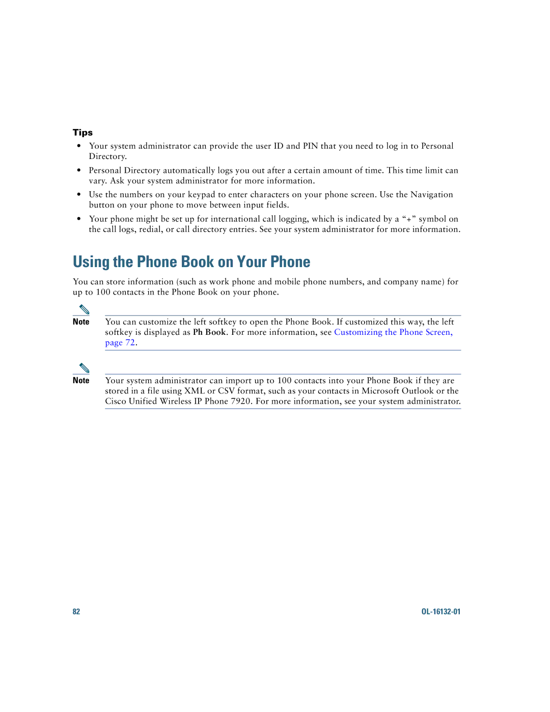 Cisco Systems 7925G manual Using the Phone Book on Your Phone, Tips 