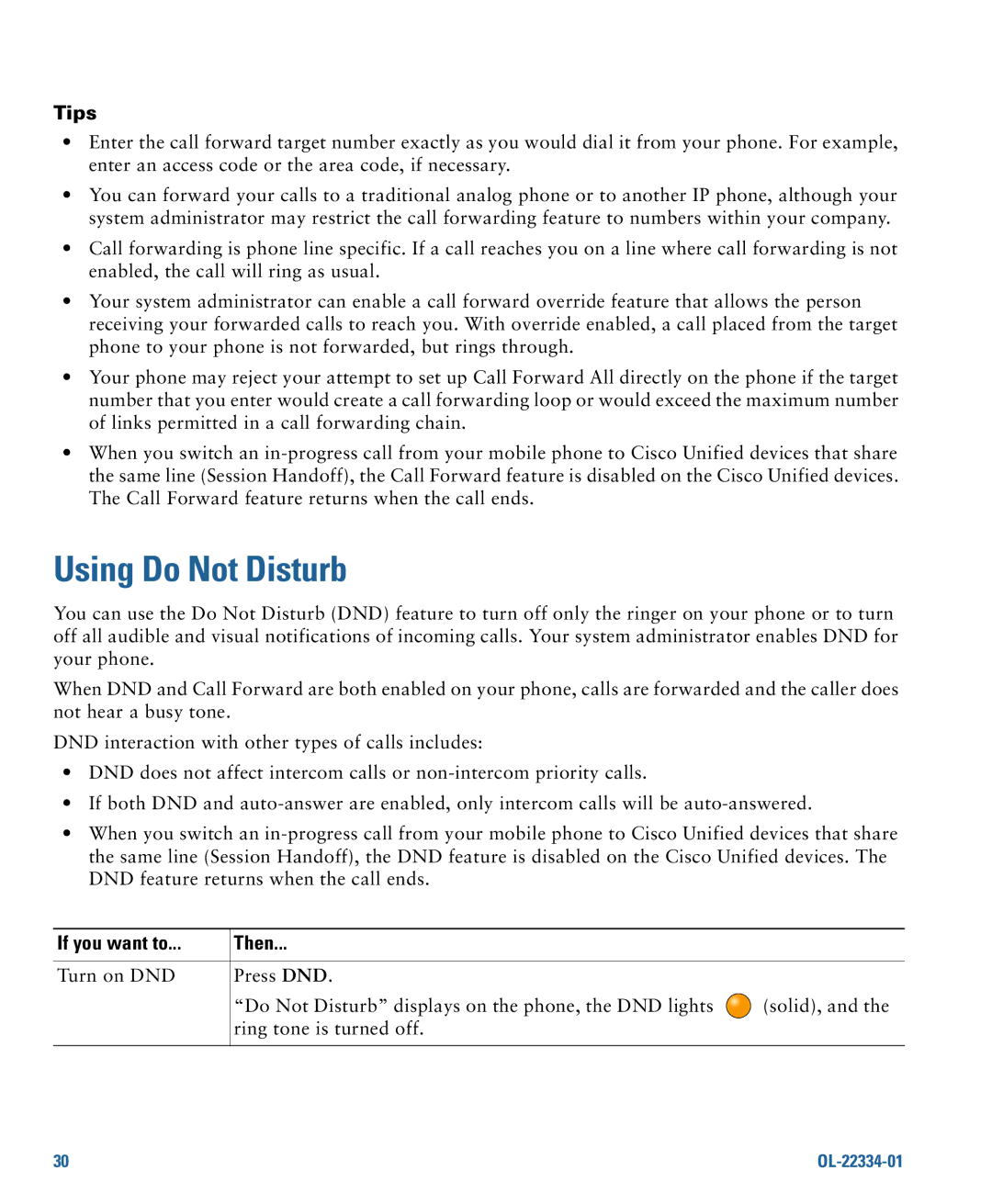 Cisco Systems 7931G manual Using Do Not Disturb 