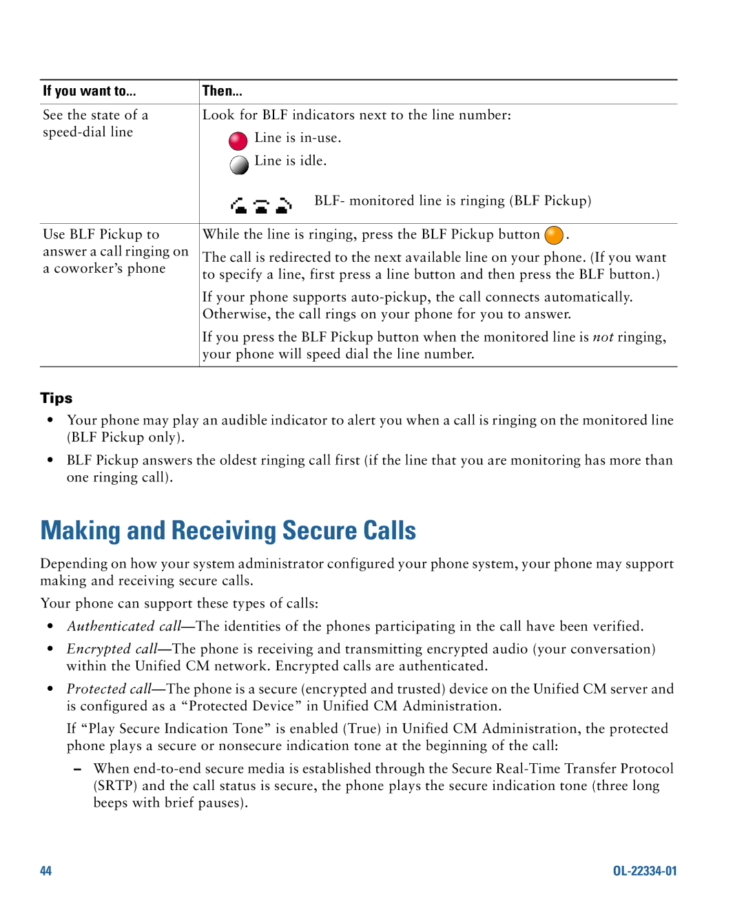 Cisco Systems 7931G manual Making and Receiving Secure Calls 