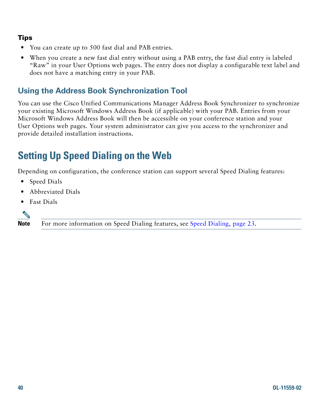 Cisco Systems 7937G warranty Setting Up Speed Dialing on the Web, Using the Address Book Synchronization Tool 