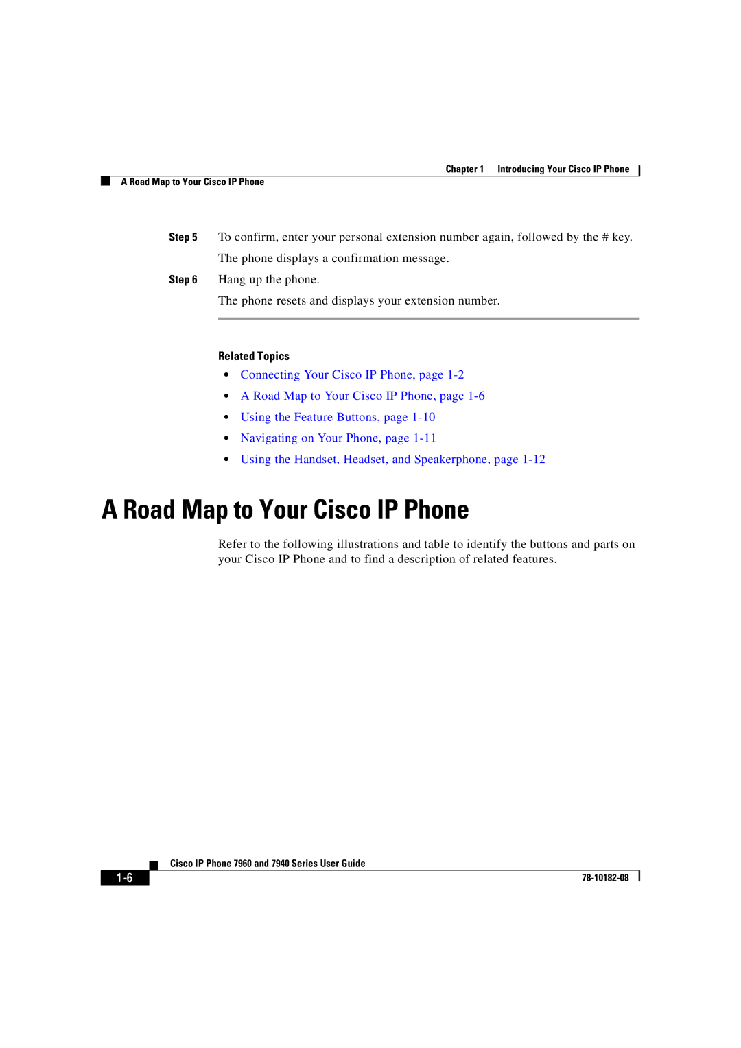 Cisco Systems 7940, 7960 manual Road Map to Your Cisco IP Phone 