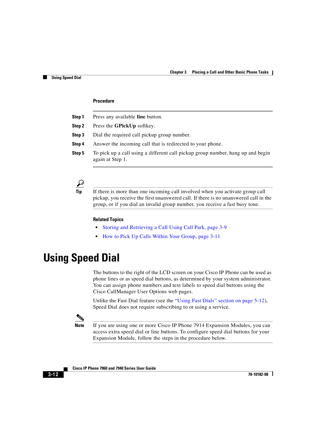 Cisco Systems 7940, 7960 manual Using Speed Dial 