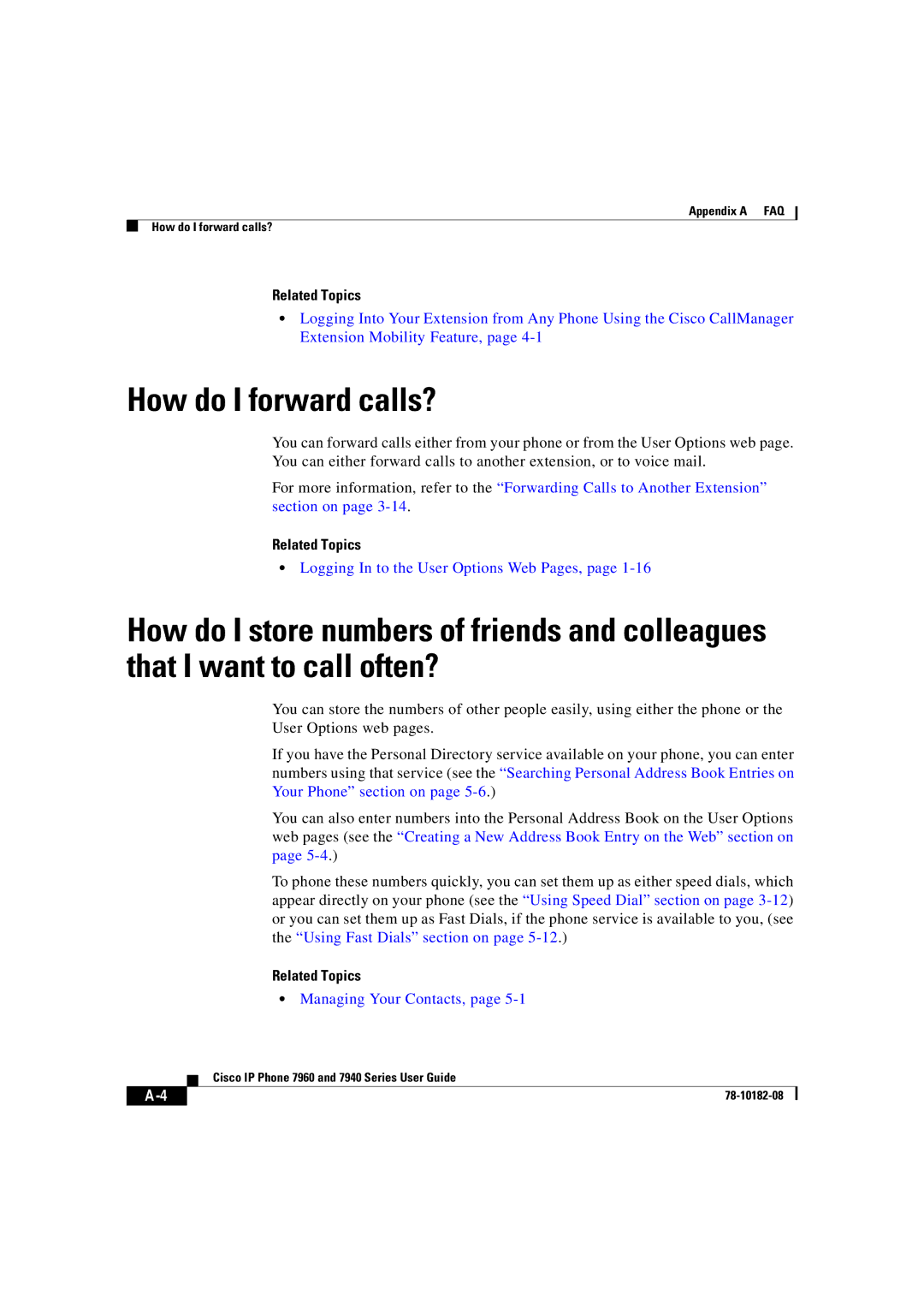 Cisco Systems 7940, 7960 manual How do I forward calls?, Logging In to the User Options Web Pages 