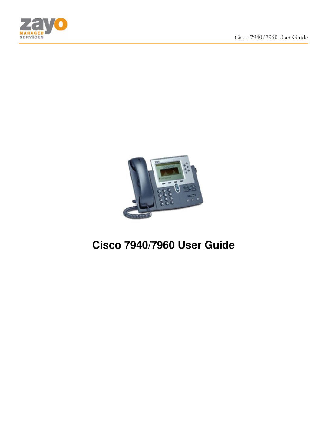 Cisco Systems manual Cisco 7940/7960 User Guide 