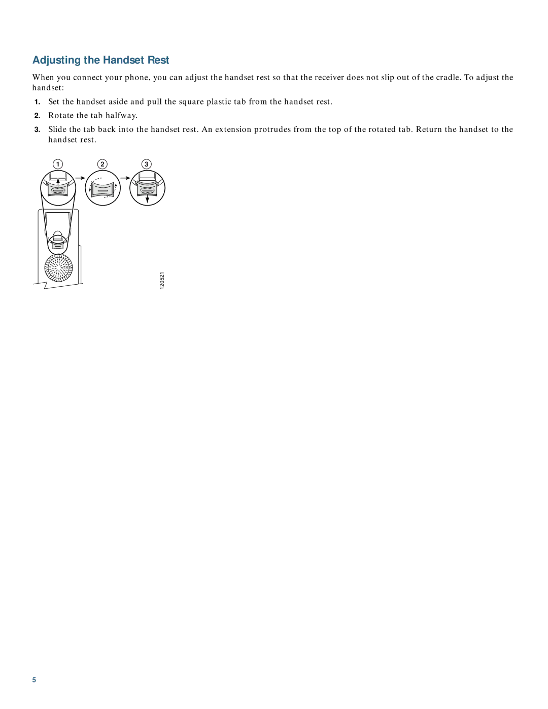 Cisco Systems 7962G, 7942G manual Adjusting the Handset Rest 