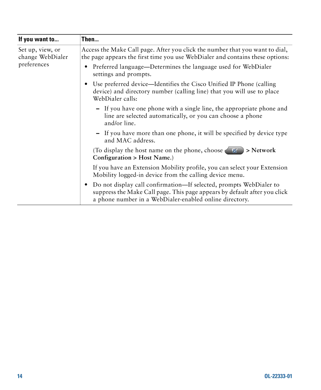 Cisco Systems 7942G manual Network, Configuration Host Name 