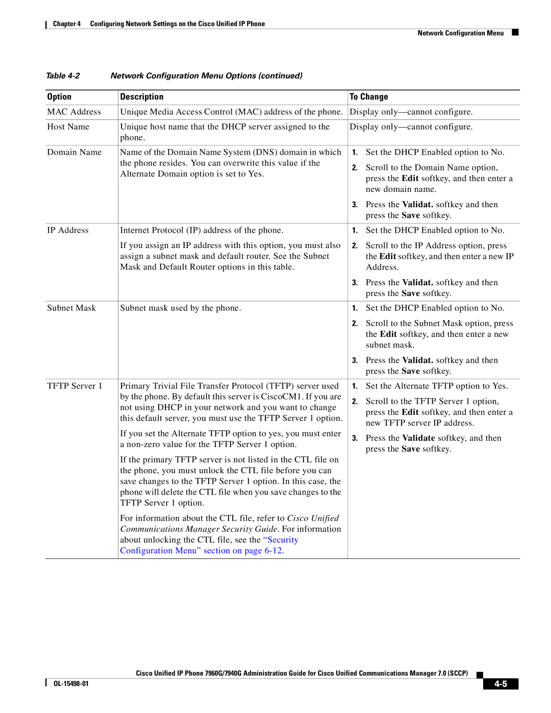 Cisco Systems 7940G, 7960G manual Communications Manager Security Guide. For information 