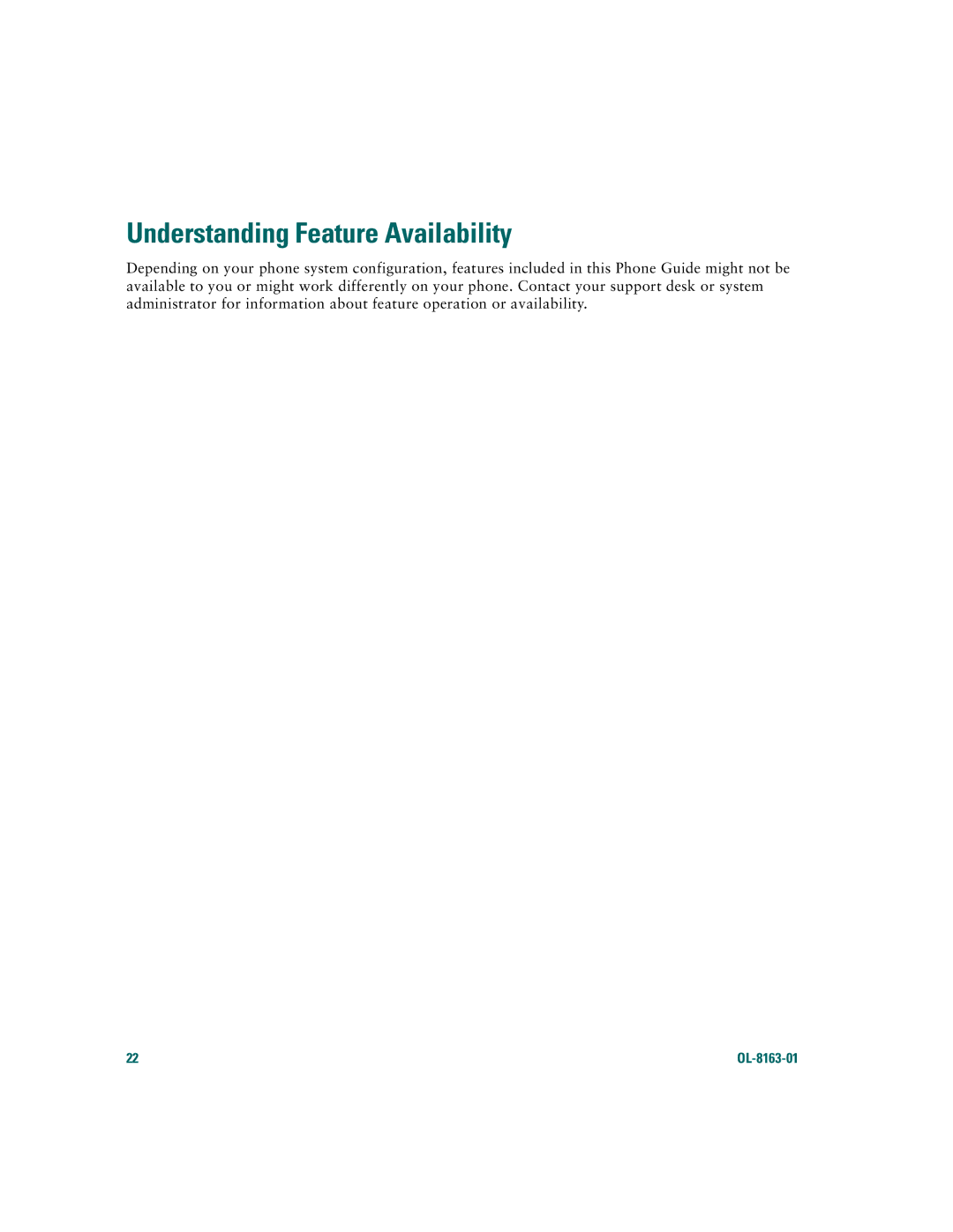 Cisco Systems 7961G/7961G-GE, 7941G/7941G-GE warranty Understanding Feature Availability 