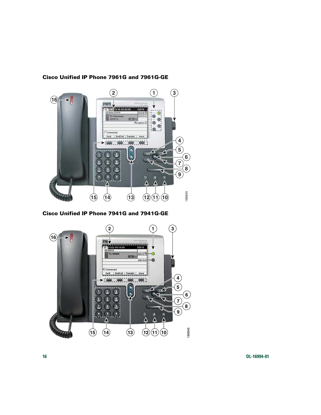 Cisco Systems 7961G/7961G-GE manual Cisco Unified IP Phone 7961G and 7961G-GE, Cisco Unified IP Phone 7941G and 7941G-GE 