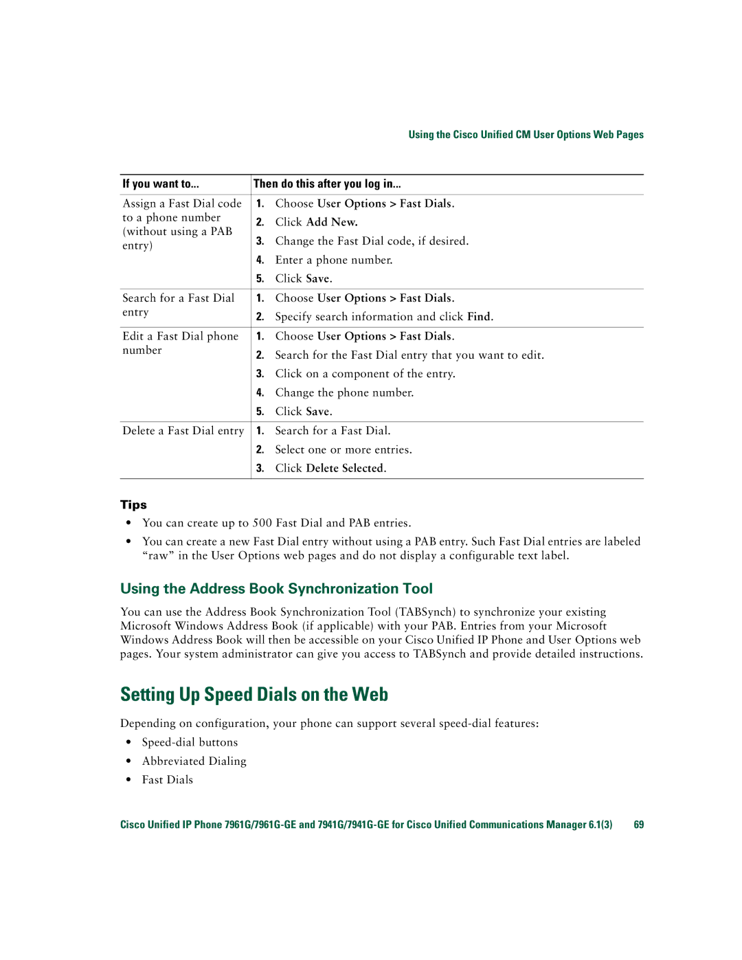 Cisco Systems 7941G/7941G-GE manual Setting Up Speed Dials on the Web, Using the Address Book Synchronization Tool 