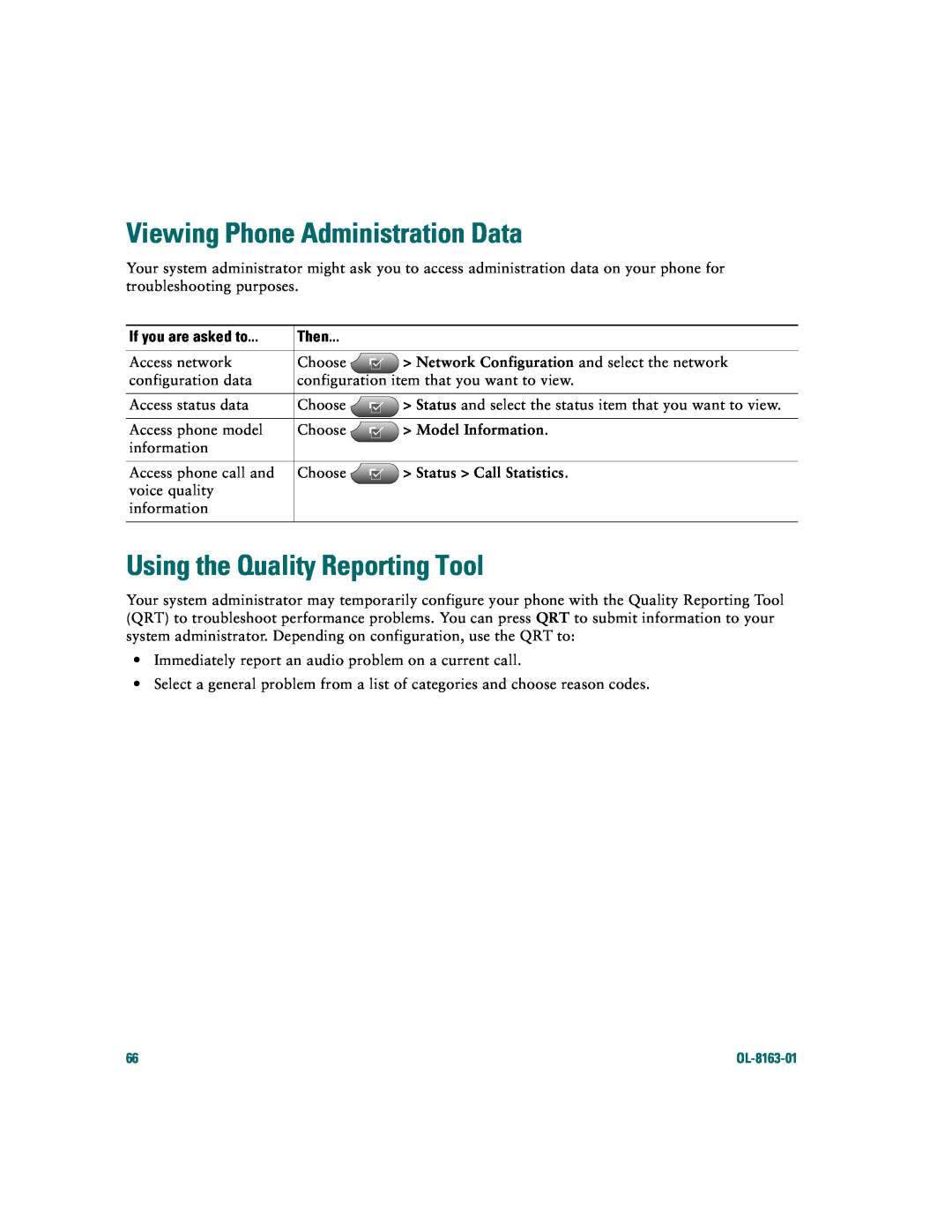 Cisco Systems 7961G/7961G-GE Viewing Phone Administration Data, Using the Quality Reporting Tool, Model Information 
