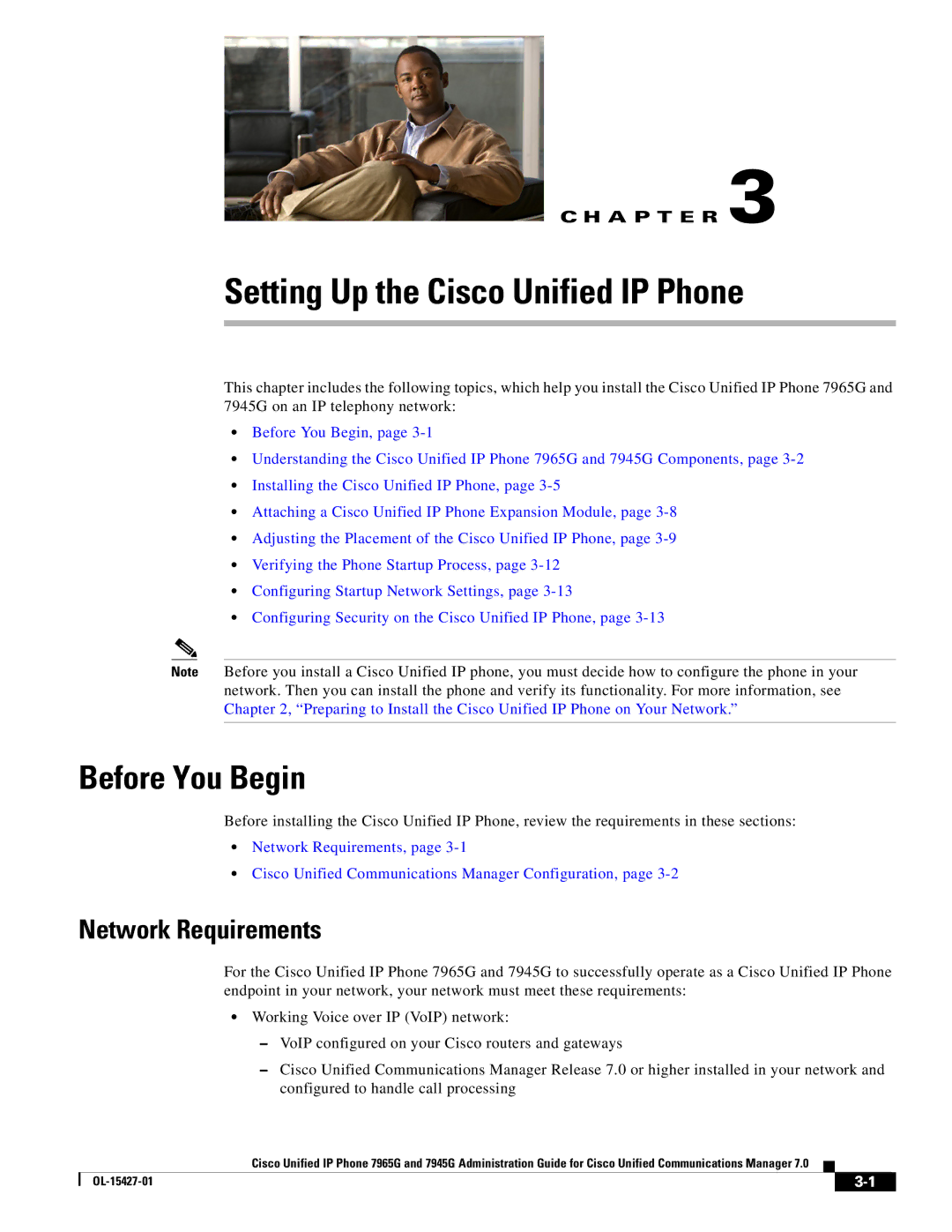 Cisco Systems 7945G, 7965G manual Before You Begin, Network Requirements 