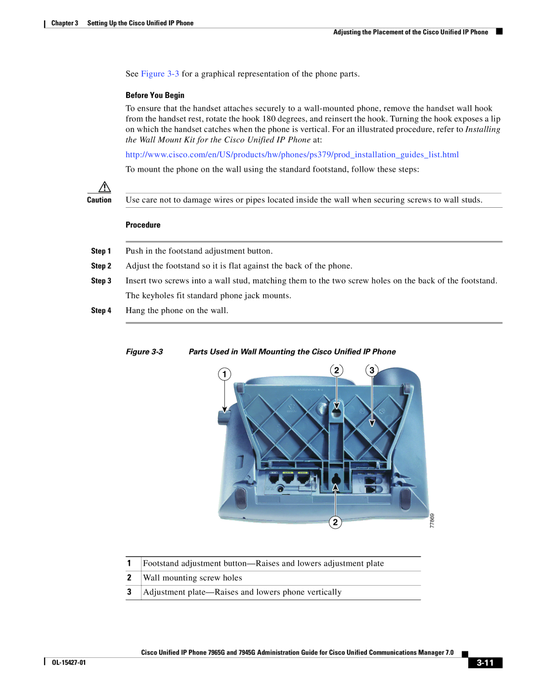 Cisco Systems 7945G, 7965G manual Before You Begin, Parts Used in Wall Mounting the Cisco Unified IP Phone 