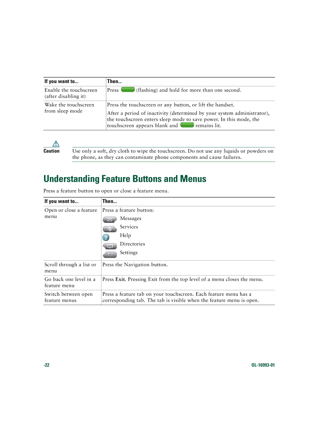 Cisco Systems 7970 Series manual Understanding Feature Buttons and Menus 