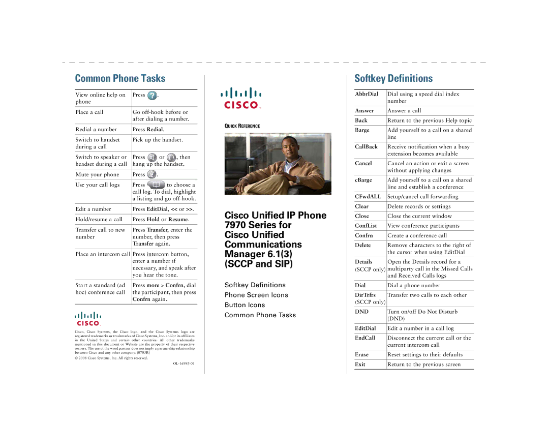 Cisco Systems 7970 Series manual Common Phone Tasks 