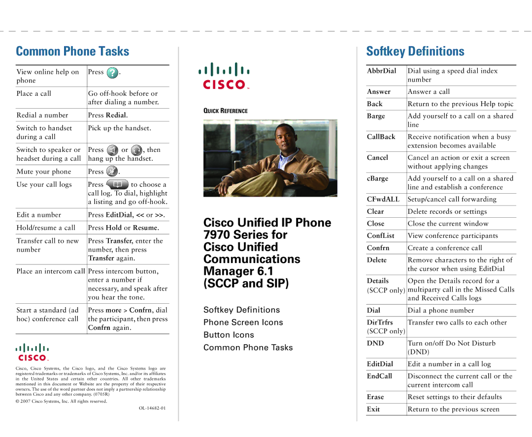 Cisco Systems 7970 manual Common Phone Tasks 