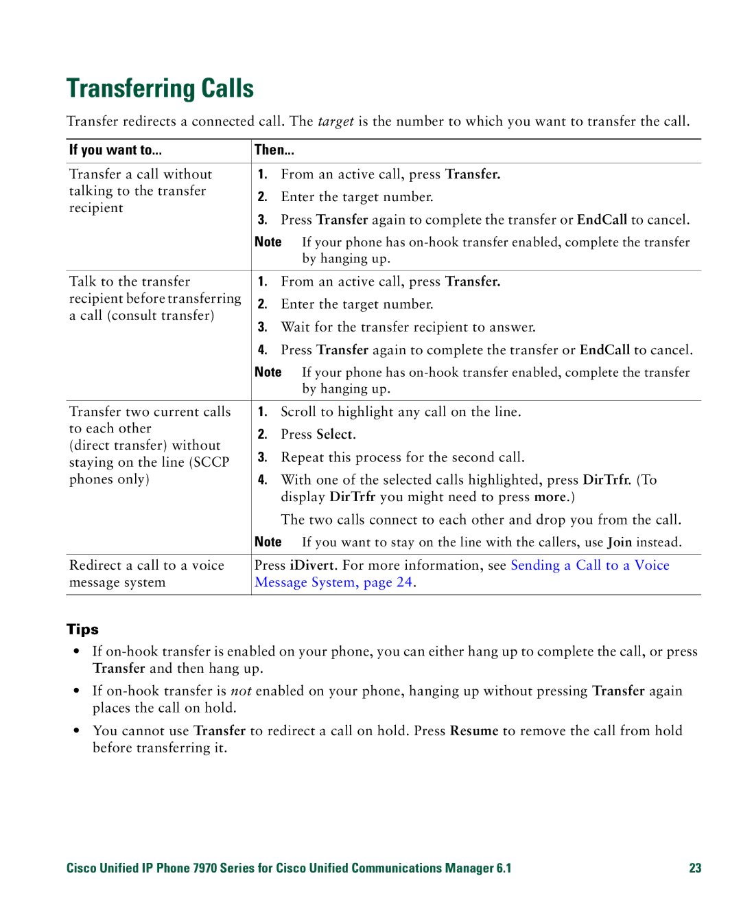 Cisco Systems 7970 manual Transferring Calls, Message System 