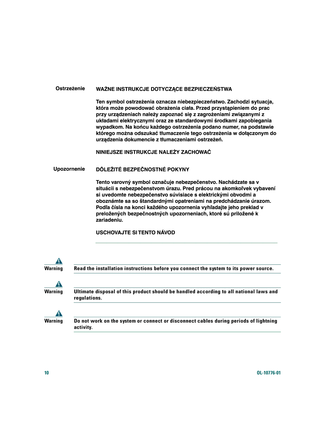 Cisco Systems 7970 warranty Regulations, Activity 