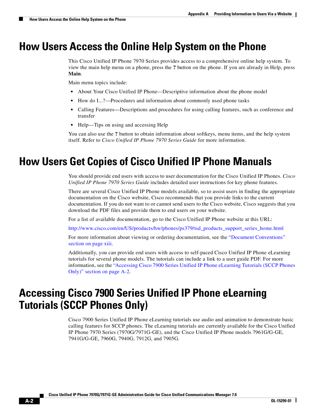 Cisco Systems 7970G, 7971G-GE manual How Users Access the Online Help System on the Phone 