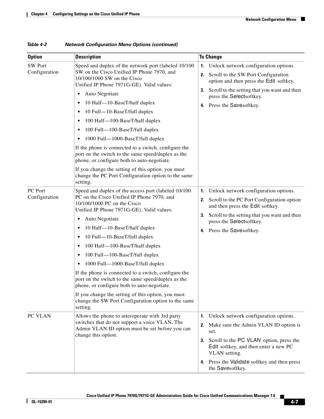 Cisco Systems 7971G-GE, 7970G manual Configuring Settings on the Cisco Unified IP Phone 