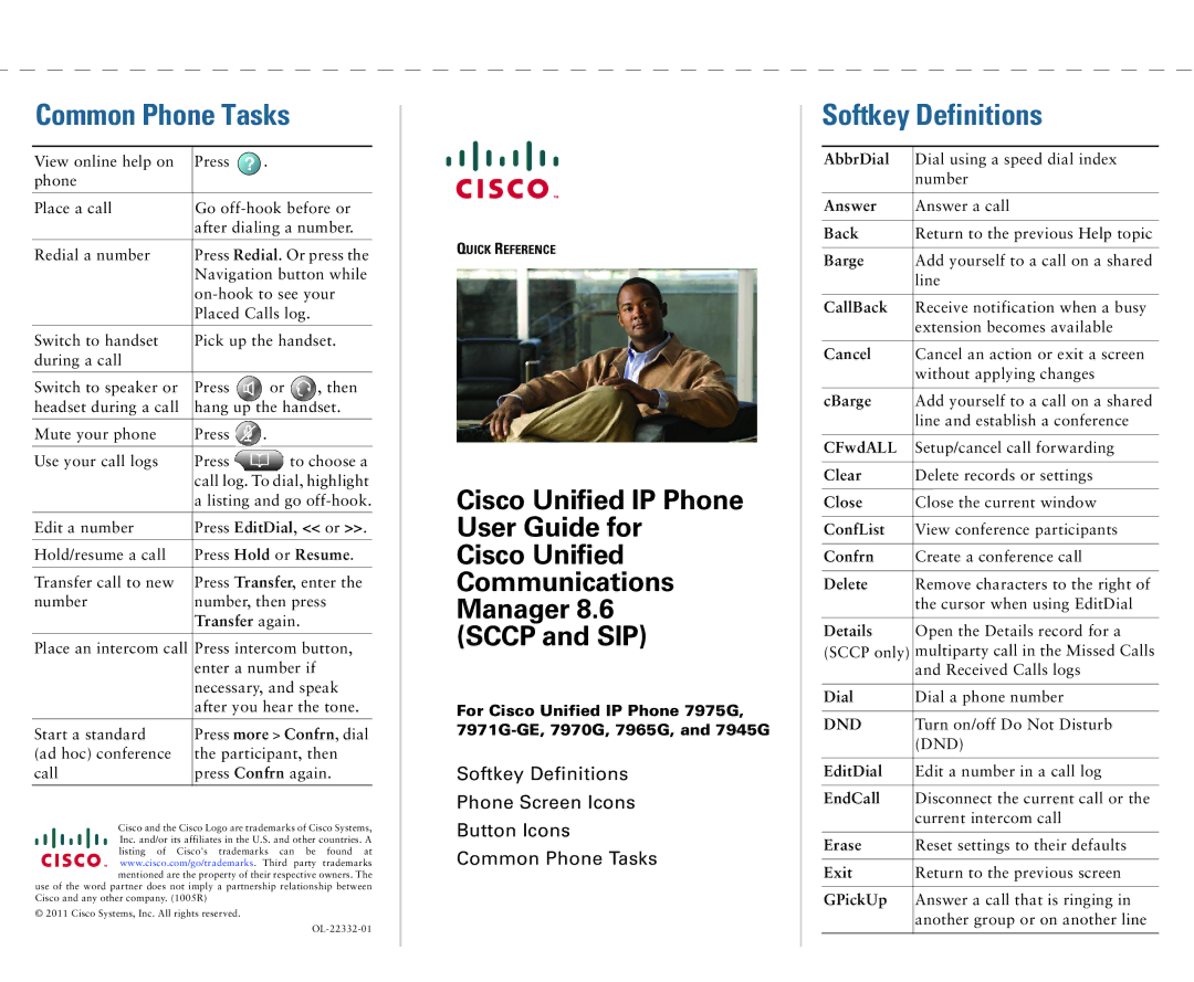 Cisco Systems 7975G, 7970G manual Common Phone Tasks 