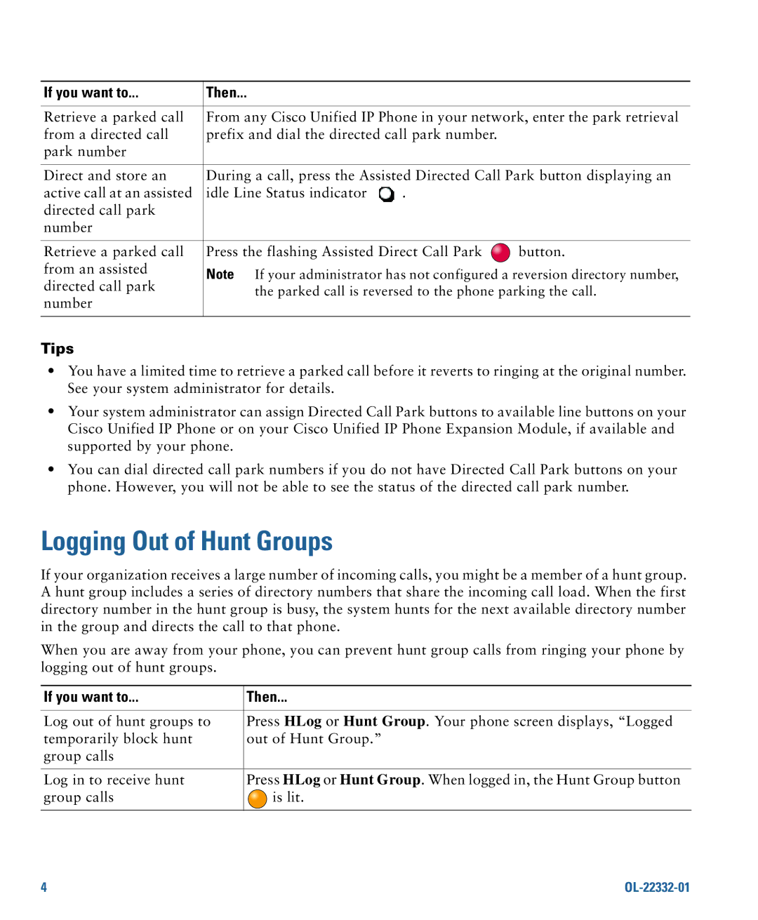 Cisco Systems 7970G, 7975G manual Logging Out of Hunt Groups 