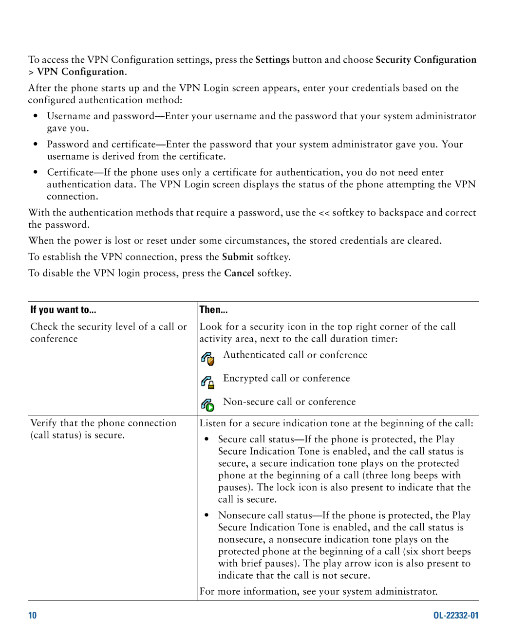 Cisco Systems 7970G, 7975G manual VPN Configuration 