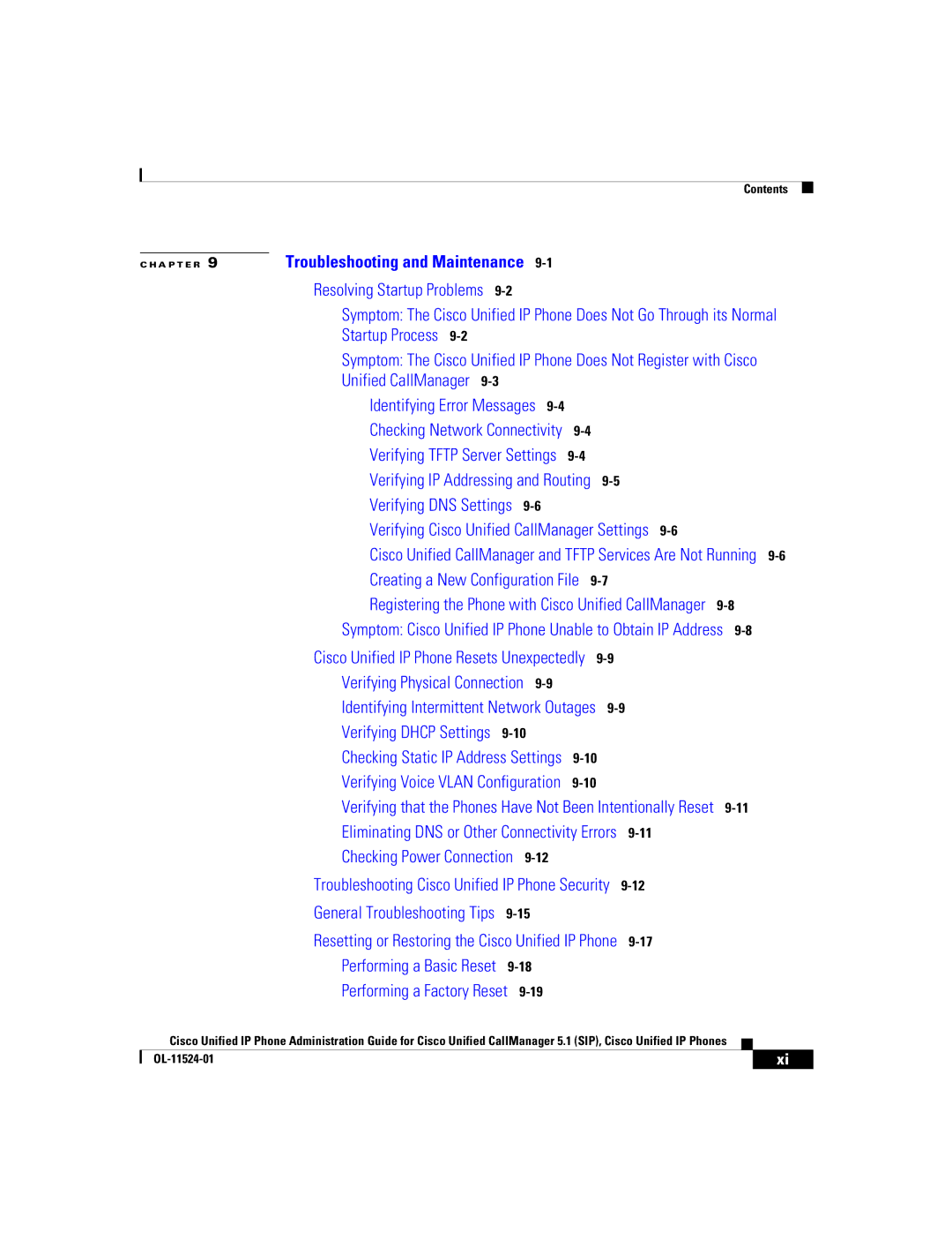 Cisco Systems 7970G manual Troubleshooting and Maintenance 