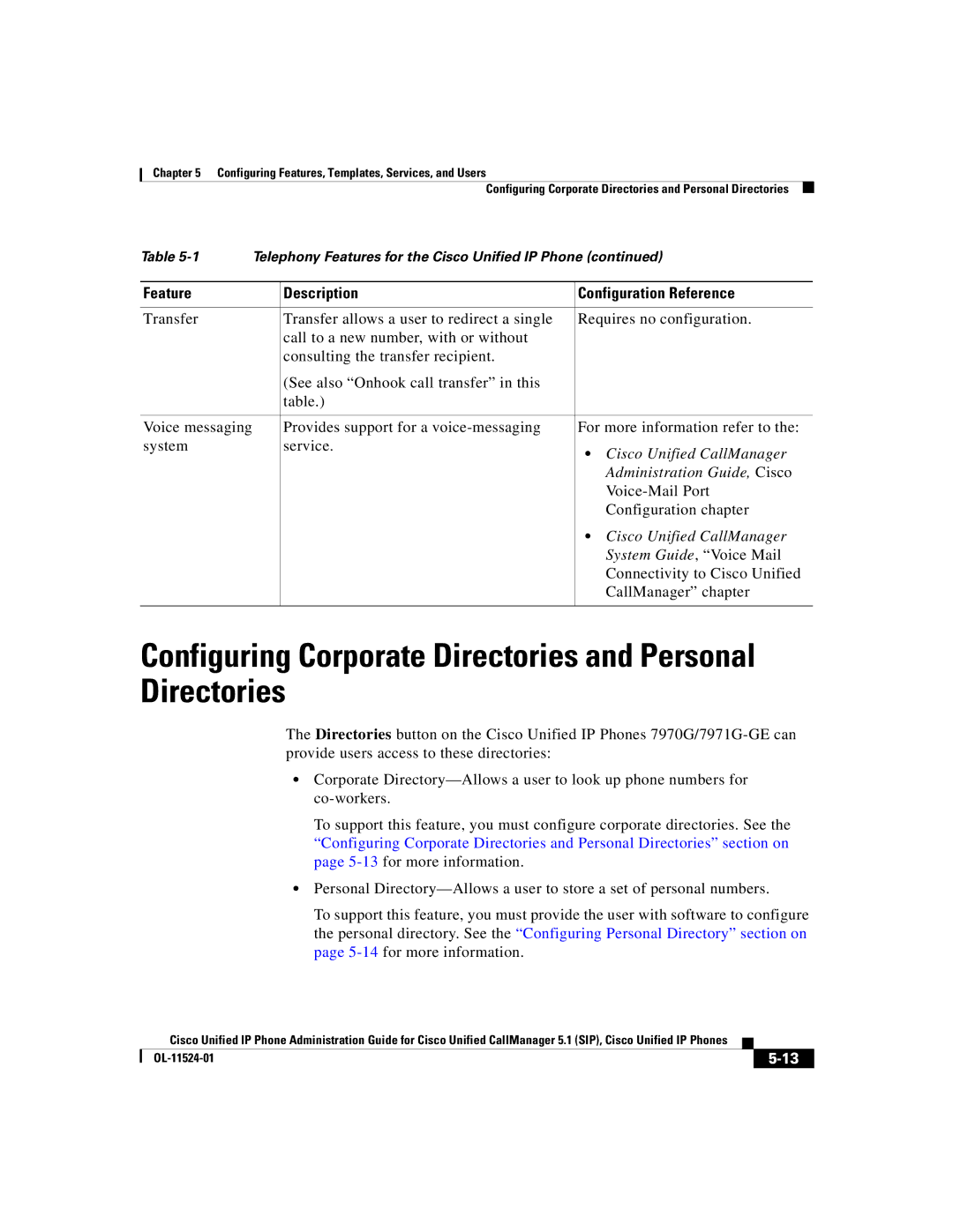 Cisco Systems 7970G manual Configuring Corporate Directories and Personal Directories 