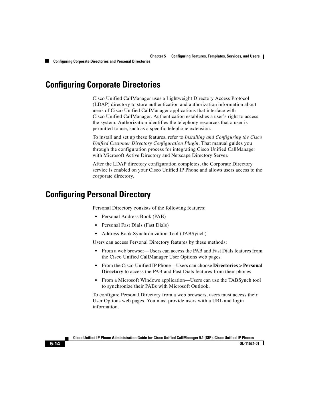 Cisco Systems 7970G manual Configuring Corporate Directories, Configuring Personal Directory 