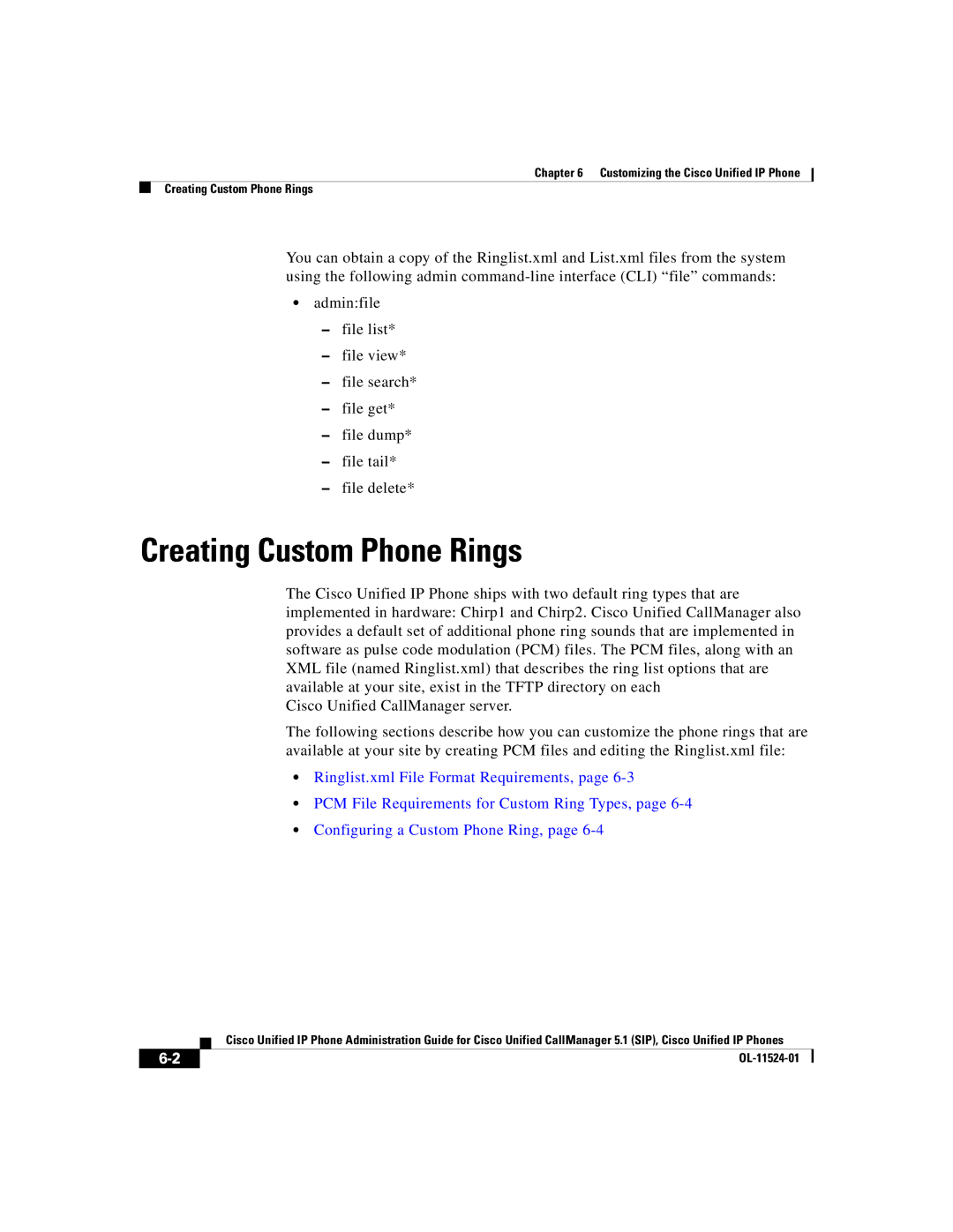 Cisco Systems 7970G manual Creating Custom Phone Rings 